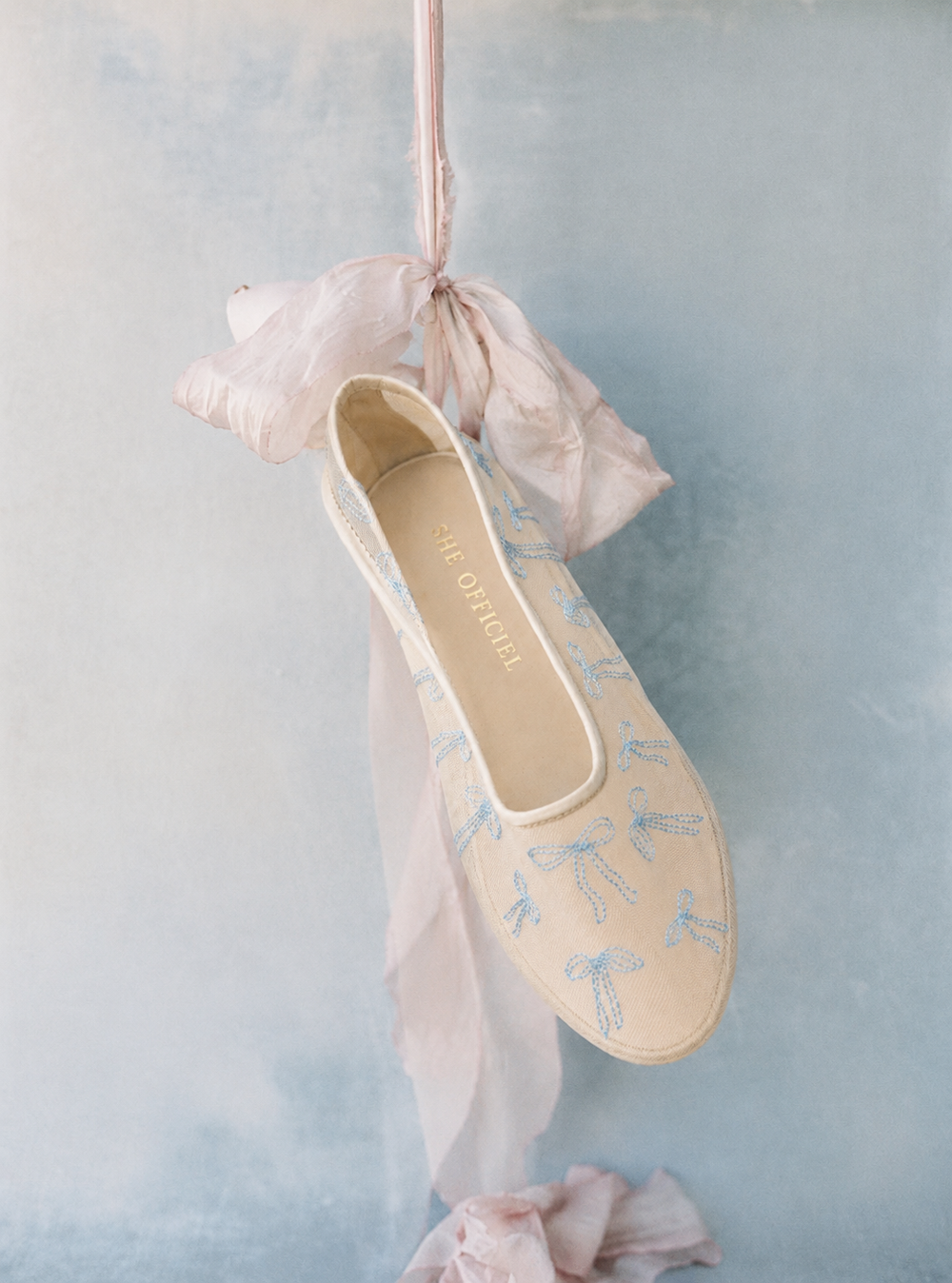 The Coquette Luxury Mesh Ballerina Flats - Baby Blue