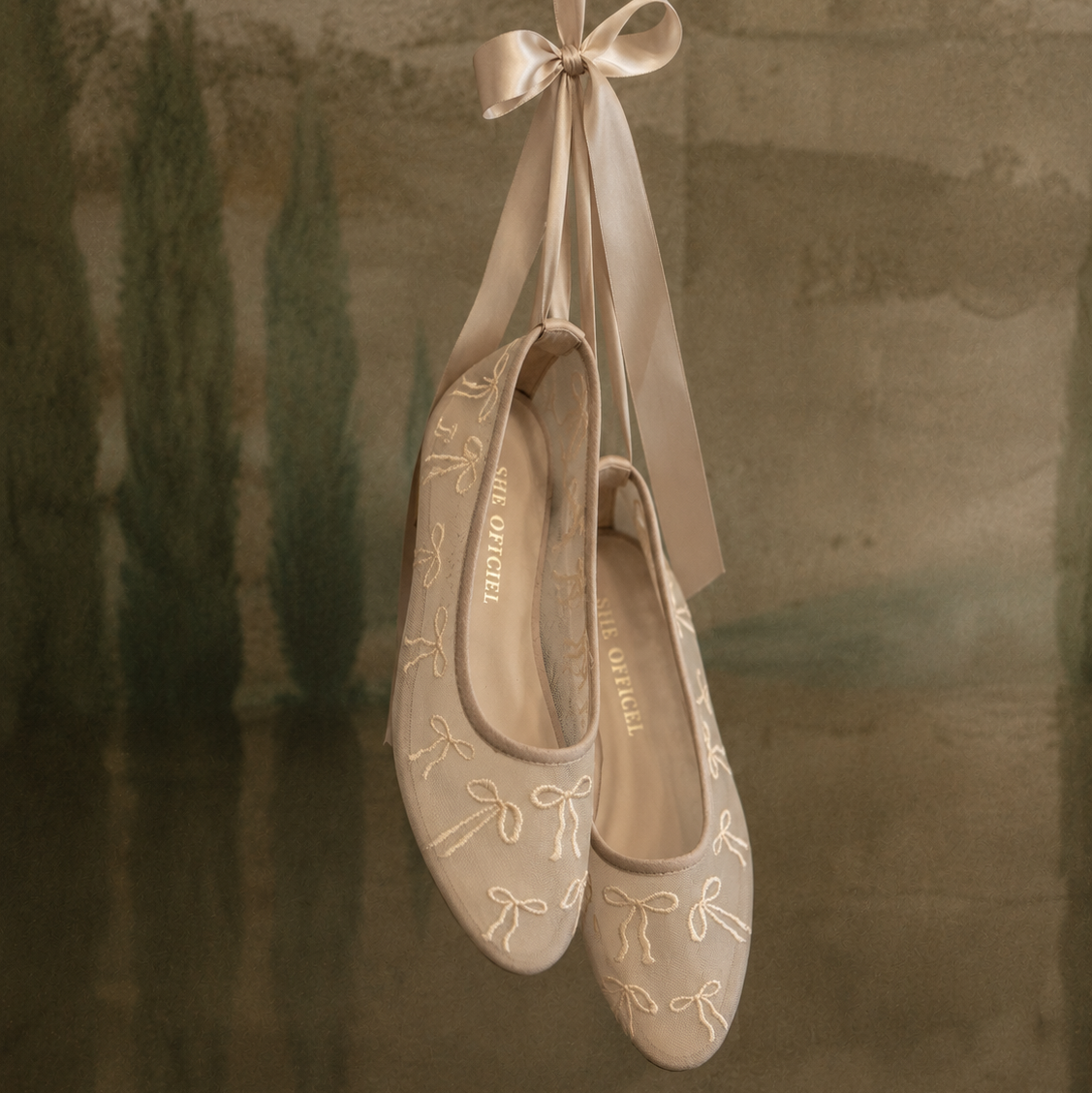The Coquette Luxury Mesh Ballerina Flats - Baby Pink