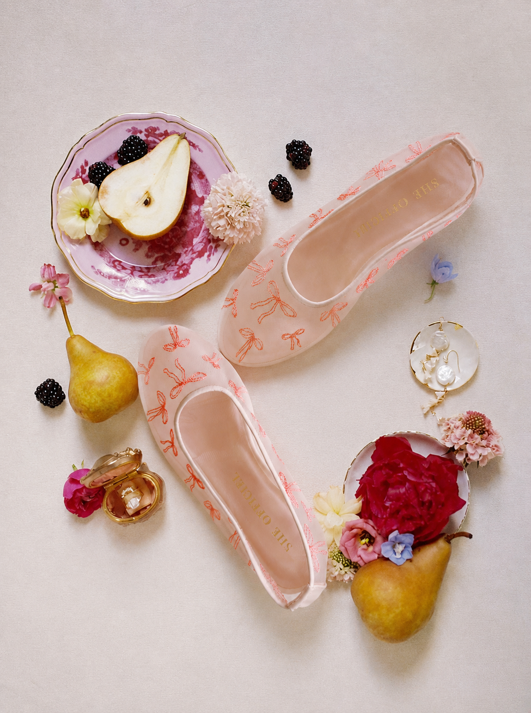 The Coquette Luxury Ballerina Flats - Coral