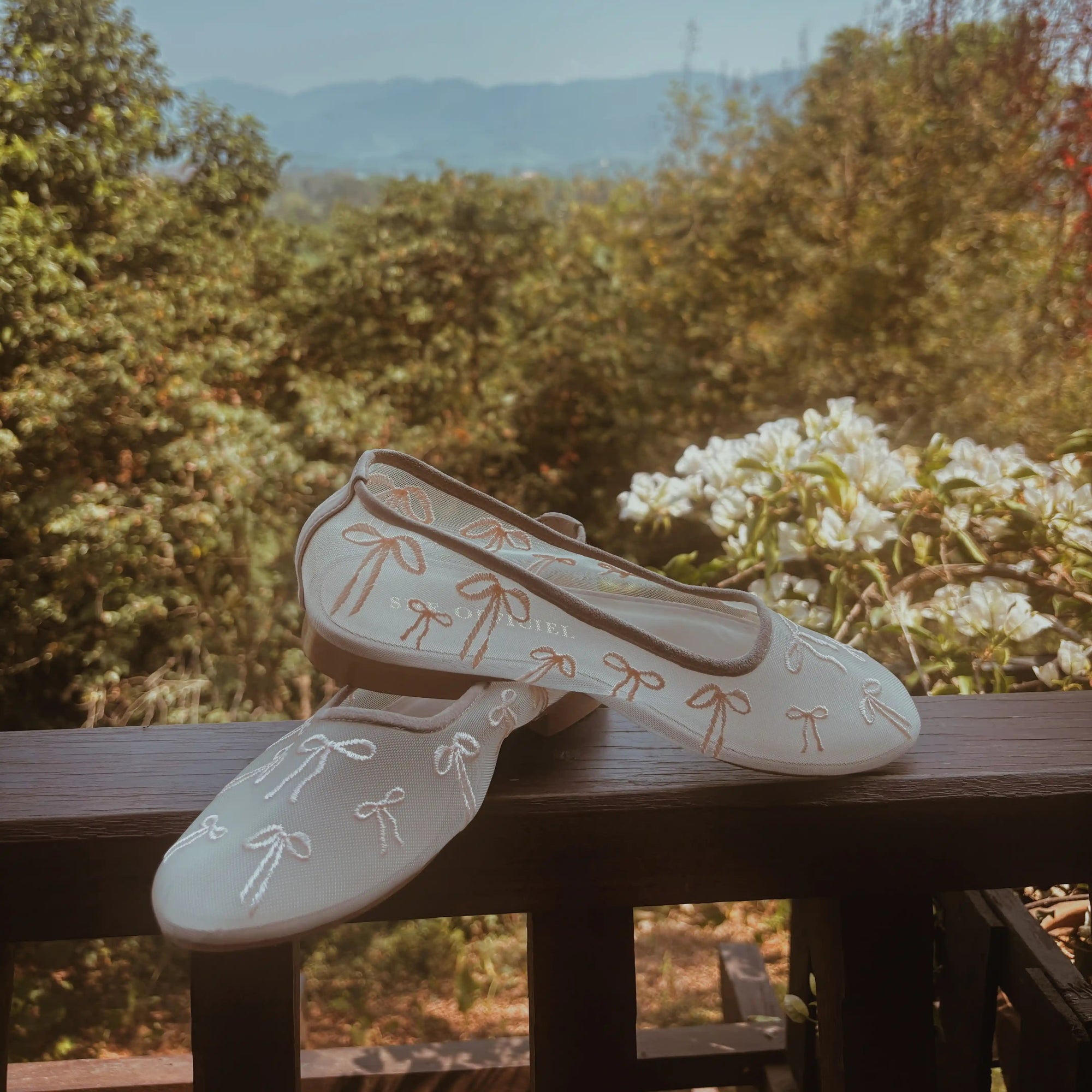 The Coquette Luxury Mesh Ballerina Flats - Baby Pink