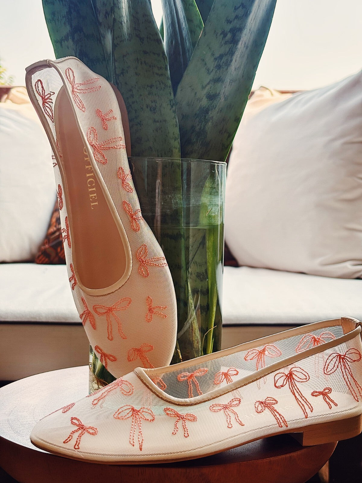 The Coquette Luxury Ballerina Flats - CORAL