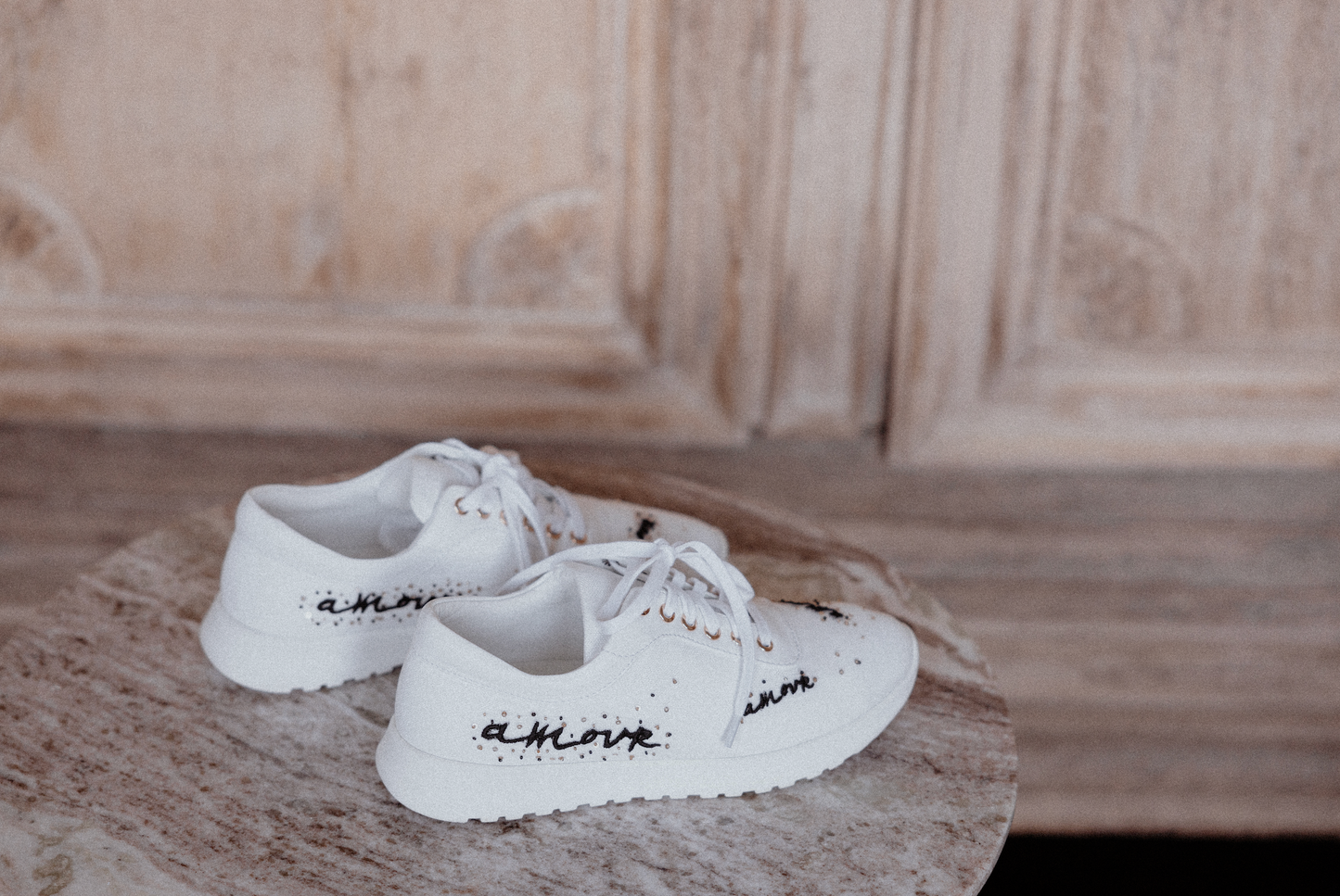 Handmade Calligraphy Embroidered Luxury Bespoke Shoes in White