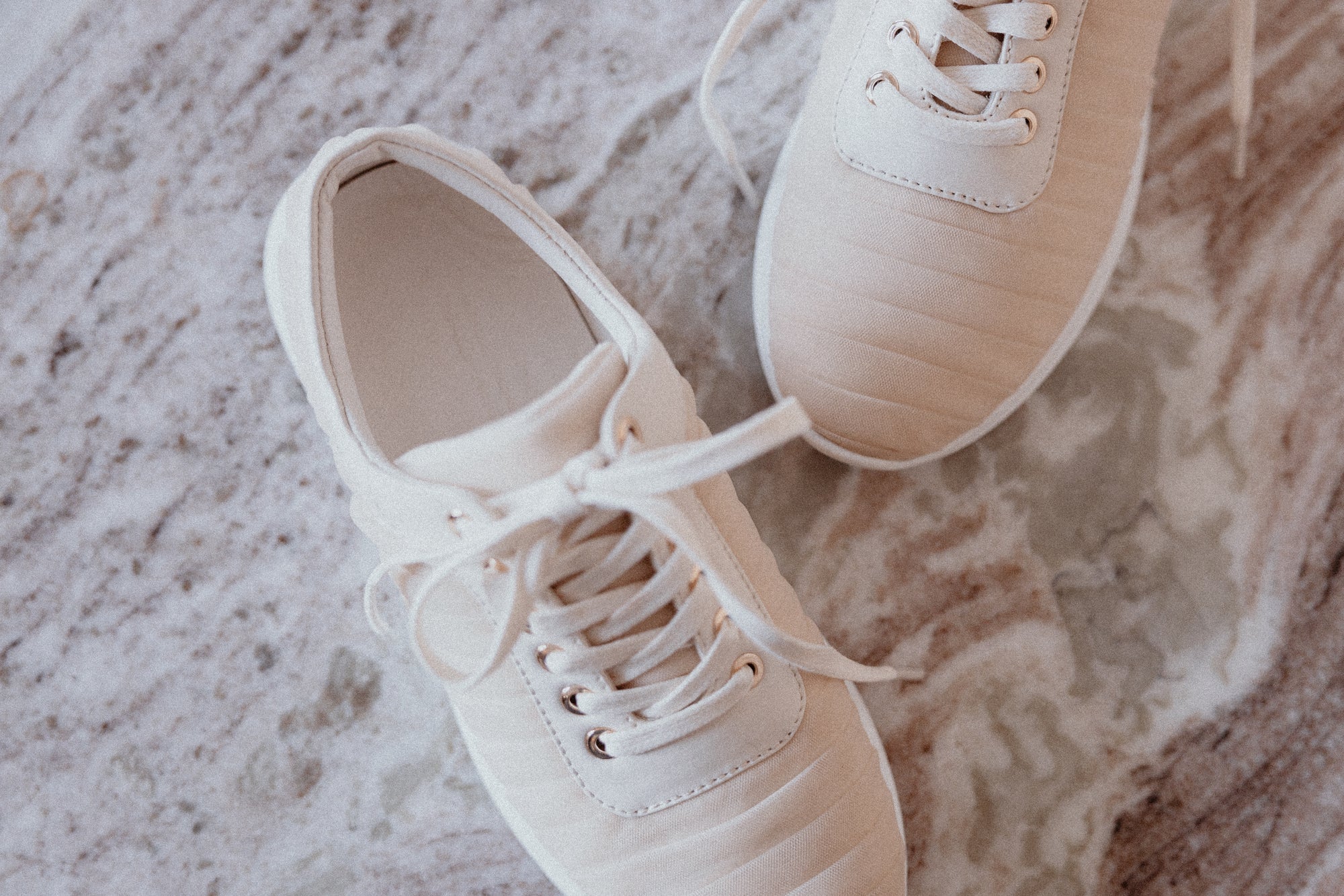 Blush and Beige Bespoke Luxury Couture Trainers in Italian Tulle
