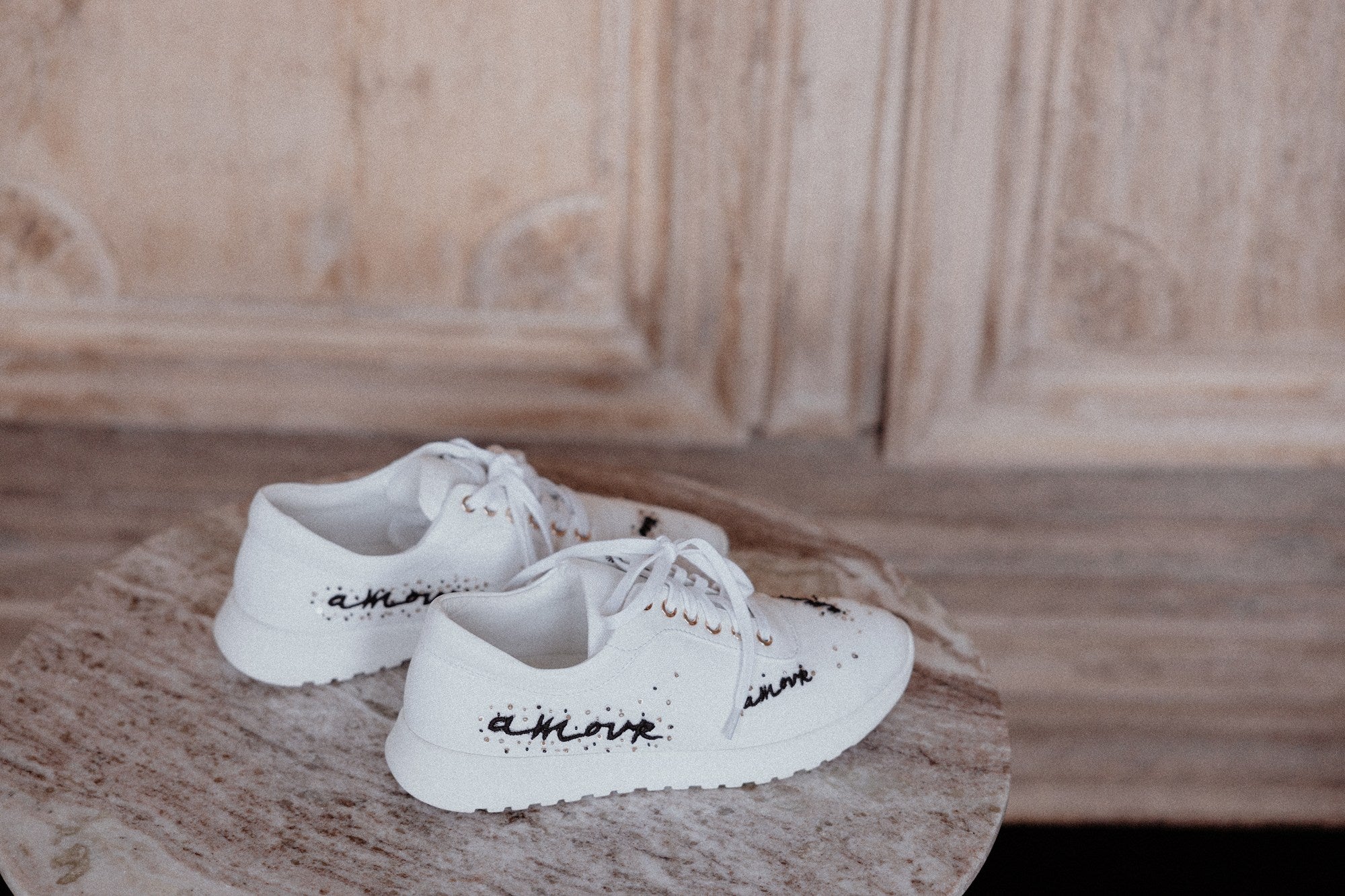 Handmade Calligraphy Embroidered Luxury Bespoke Shoes in White