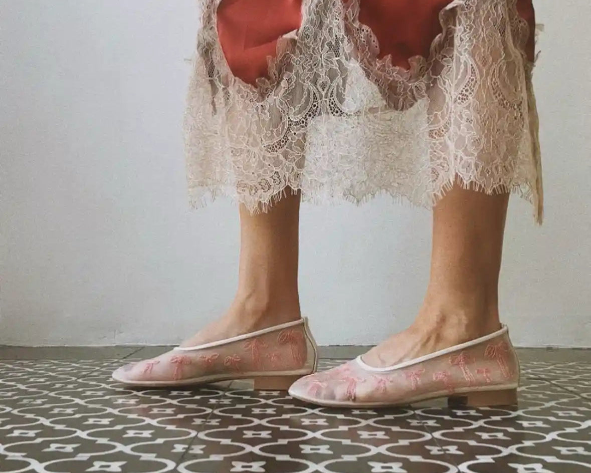 The Coquette Luxury Ballerina Flats - CORAL