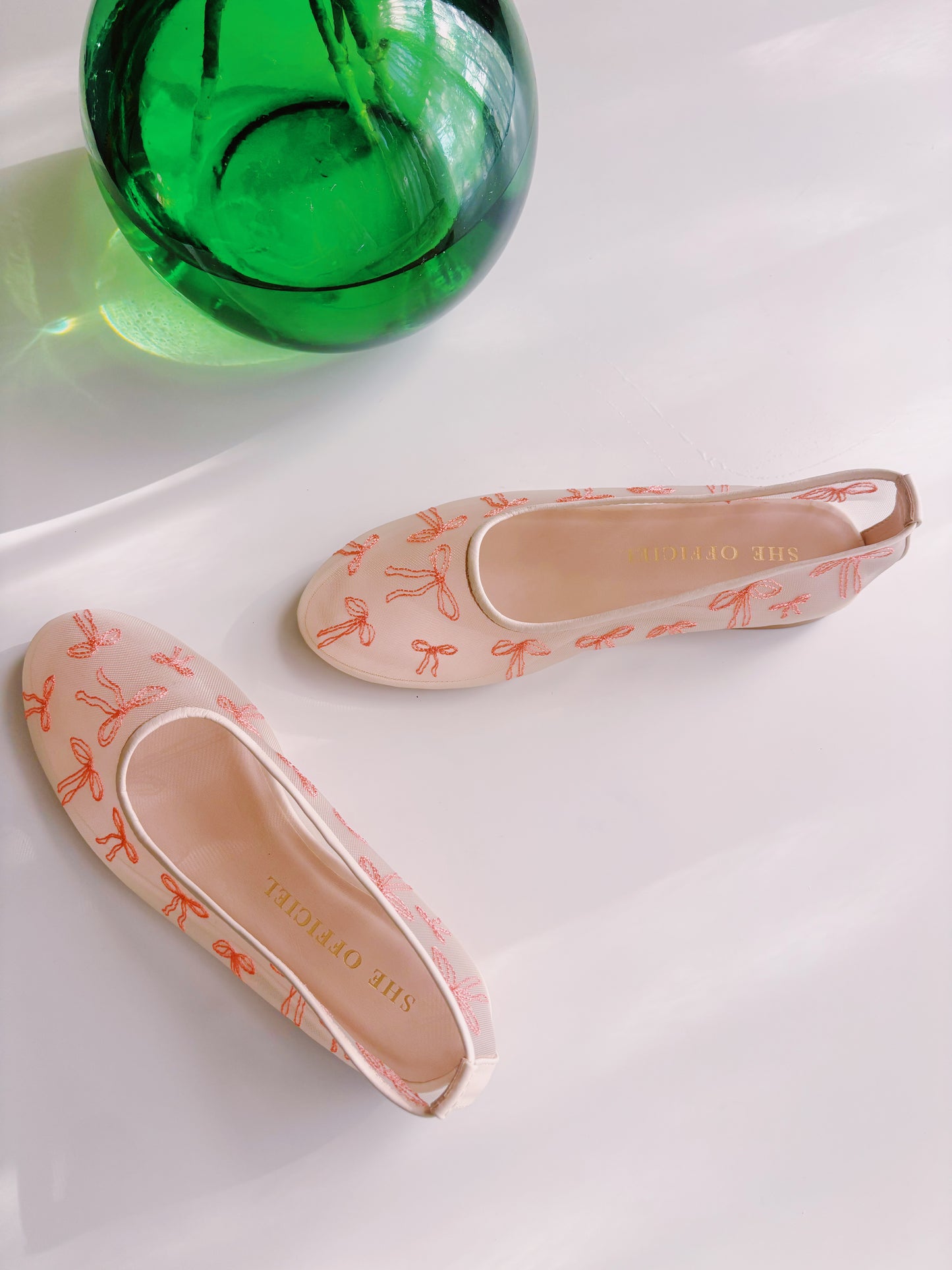 The Coquette Luxury Ballerina Flats - CORAL